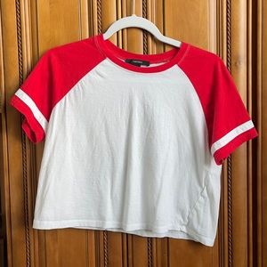Red and White Forever 21 Crop Top
